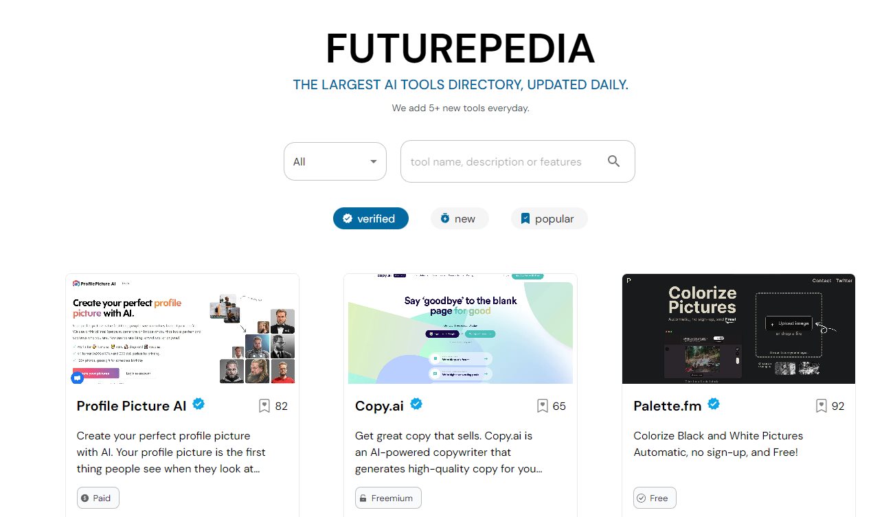 Futurepedia – Le plus grand répertoire d’outils d’IA | LeCCRP
