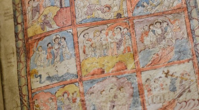 Évangiles d&rsquo;Augustin du VIe siècle dans le couronnement du roi Charles III